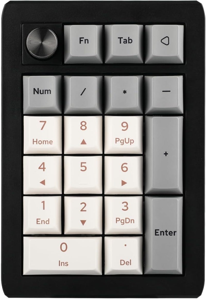 EPOMAKER EK21 VIA Gasket Number Pad with 1000mAh Battery, BT 5.0/2.4GHz/Wired Hot-Swap Numpad with Aluminum Alloy knob, Programmable for Win/Mac/Gaming (Black Silver, Wisteria V2 Switch) - Image 1